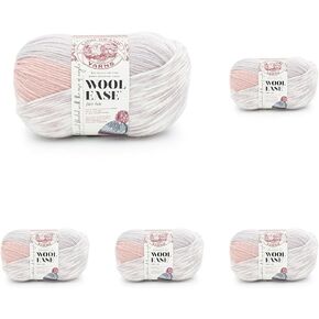 Lion Brand Yarn Wool Ease Fair Isle Yarn, Pink/Mushroom