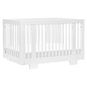 Babyletto Yuzu Convertible All-Stages Bassinet, Midi, Full-Size Crib in Washed Natural, Greenguard Gold Certified, Portable & Adjustable with Conversion Kits and Pads Included