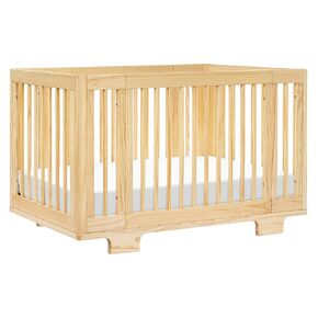 سرير Babyletto Yuzu القابل للتحويل لجميع المراحل، متوسط ​​الحجم، سرير كامل الحجم باللون الطبيعي المغسول، معتمد من Greenguard Gold، محمول وقابل للتعديل مع مجموعات تحويل ومنصات متضمنة