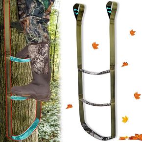 Step Climbing Aider,Climbing Stick Aiders for Hunting Rope Ladders Tree Steps Aider Treestand Gear Camo Foot Ascender Step Plate Stands Saddle Hang Strap Climb Sticks Equipment Tool,Thick