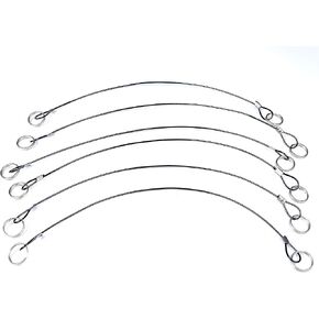Safety Lanyard Double Loop Cable Stainless Steel Looped Ends Cable w/Quick Release Ring, Vinyl Coated Cover & Rope Crimp 12 inch (30mm) Clear Lightweight