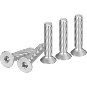 M8-1.25 x 100mm Flat Head Socket Cap Screws, 10 Pack 304 Stainless Steel Hex Socket Flat Head Screws, Full Thread, Countersunk Bolts