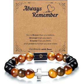 Natural Agate Bracelet Stone Of Peace Handmade Yoga Stretch Elastic Bracelet Healing Stone