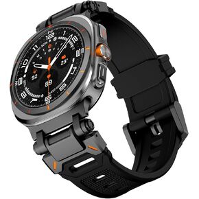 سوار سيليكون ناعم من KADES لساعة Samsung Galaxy Watch Ultra 47 للرجال والنساء، سوار سيليكون متين وعريض مع محول معدني جديد، سوار ساعة رياضي مقاوم للماء وجيد التهوية