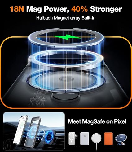 TORRAS 360°Spin Magnetic Stand for Google Pixel 9 Pro Case/Pixel 9 Case, 12FT Military Protection, Compatible with Magsafe, Shockproof Translucent Slim Pixel 9 Pro Phone Case with Ring Holder, Black in Saudi Arabia