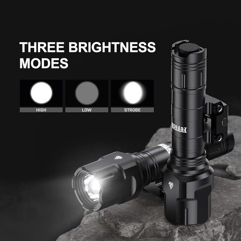 Feyachi Tactical Flashlight 1200 Lumens - LED Weapon Light with Mlok Mount and Pressure Switch Matte Black in Saudi Arabia