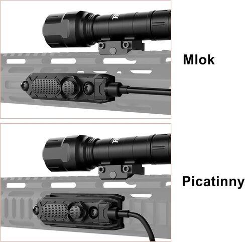 Feyachi Tactical Flashlight 1200 Lumens - LED Weapon Light with Mlok Mount and Pressure Switch Matte Black in Saudi Arabia