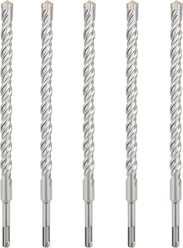5 Pack 9/16 in x 8.25 in (14 x 210mm) SDS Plus Rotary Hammer Drill Bit, Concrete Drill Bit,Masonry Drill Bit for Concrete, Brick and Cement,210mm Length, (9/16 inch (14mm)) in Saudi Arabia
