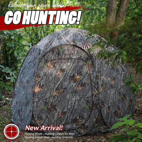 1-3 Person Hunting Blinds, 300 Degree See Through Pop up Ground Blinds for Deer Turkey Duck Hunting, Bow Hunting Accessories, Double Side Zipper Window in Saudi Arabia