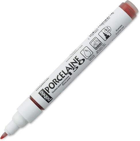 Pebeo Porcelaine 150 Assorted China Paint Bullet Tip Markers-Anthracite Black DIY Arts & Crafts Supplies, Fun for Kids, Heat-Resistant Finish, Microwave & Dishwasher Safe Formula, 1 Count (Pack of 1) in Saudi Arabia