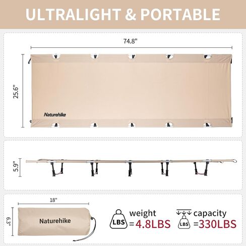 Naturehike Ultralight Camping Cot, Easy to Assemble Folding Tent Cot in Saudi Arabia