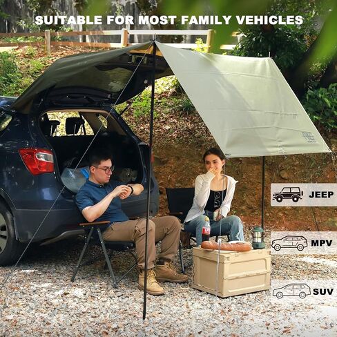 Car Awning for SUV, 10 x 5.6 FT Van Truck Awning for Camping, Needn't Roof Rack Hardwares Waterproof UV50+ in Saudi Arabia
