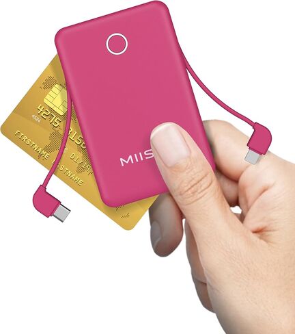 باور بانك من ميسو بسعة 6000 مللي أمبير في الساعة، مزود بكابلات مدمجة، وردي in Kuwait