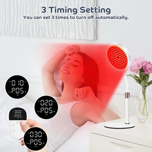 جهاز العلاج بالضوء الأحمر مع قاعدة، ضوء أحمر 660 نانومتر و850 نانومتر و940 نانومتر بالقرب من مصباح العلاج بالأشعة تحت الحمراء مع مؤقت، مصباح ضوء أحمر عميق للجسم in Kuwait