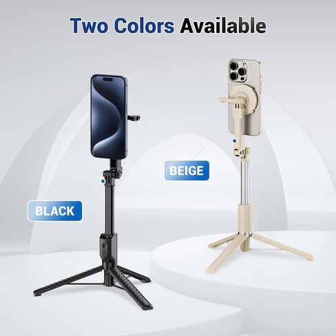 حامل ثلاثي مغناطيسي KIWIFOTOS لهاتف iPhone MagSafe Selfie Stick لهاتف iPhone 16 15 14 Pro Max مع جهاز تحكم عن بعد قابل للفصل لـ OSMO Pocket Gopro Travel Vlogging Video المحمولة حامل ثلاثي للهواتف الذكية in Kuwait