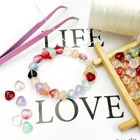 Flower Beads, 140Pcs Mixed Trumpet Flower Crystal Loose Glass Beads Bell Flower Spacer Beads with Hole for DIY Jewelry Making Craftings Bracelets Necklaces Earrings Beading Projects in Kuwait