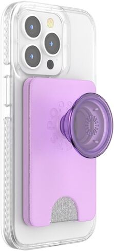 PopSockets Phone Wallet with Expanding Grip, Phone Card Holder, Wireless Charging Compatible, Wallet Compatible with MagSafe, Into The Woods - Cobalt in Saudi Arabia