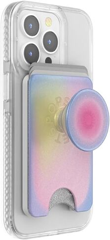 PopSockets Phone Wallet with Expanding Grip, Phone Card Holder, Wireless Charging Compatible, Wallet Compatible with MagSafe, Into The Woods - Cobalt in Saudi Arabia