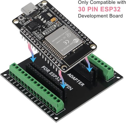 3 قطعة ESP32 لوح تمديد 30Pin GPIO لوحة القطع 1 إلى 2 وحدة محول طرفي متوافق مع 30 دبابيس ESP32 لوحة التطوير in Kuwait