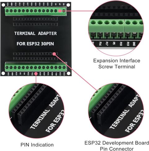 3 قطعة ESP32 لوح تمديد 30Pin GPIO لوحة القطع 1 إلى 2 وحدة محول طرفي متوافق مع 30 دبابيس ESP32 لوحة التطوير in Kuwait