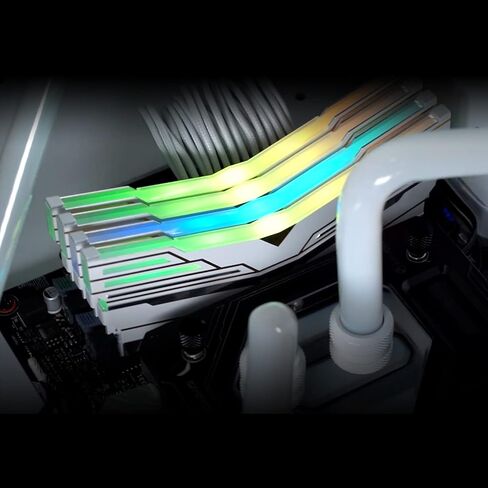 OLOy DDR4 RAM 16 جيجابايت (2x8 جيجابايت) White Owl Aura Sync RGB 3600 ميجا هرتز CL18 1.35V 288-Pin Desktop Gaming UDIMM (MD4U0836180BHVDA) in Kuwait