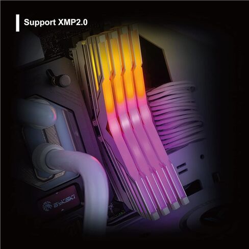 OLOy DDR4 RAM 16 جيجابايت (2x8 جيجابايت) White Owl Aura Sync RGB 3600 ميجا هرتز CL18 1.35V 288-Pin Desktop Gaming UDIMM (MD4U0836180BHVDA) in Kuwait