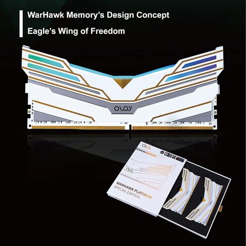OLOy DDR4 RAM 16 جيجابايت (2x8 جيجابايت) White Owl Aura Sync RGB 3600 ميجا هرتز CL18 1.35V 288-Pin Desktop Gaming UDIMM (MD4U0836180BHVDA) in Kuwait