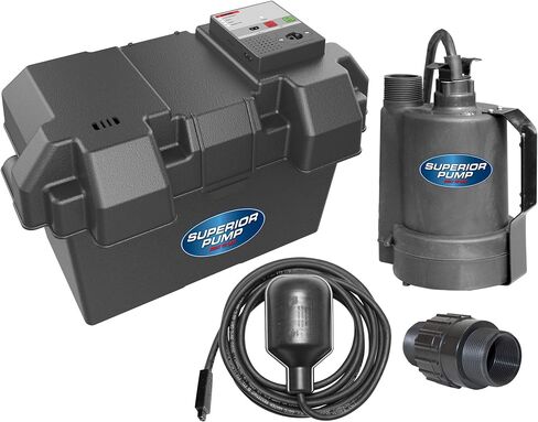 مضخة متفوقة 92911 1/2 HP مضخة مستنقع أساسية من الحديد الزهر ومجموعة مضخة احتياطية، أسود in Saudi Arabia