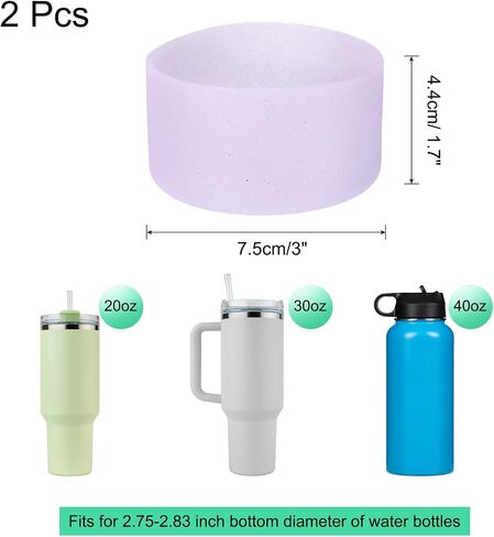uxcell Silicone Boot Sleeve for Water Bottles Bottom Diameter of Silicone Water Bottle Bottom Sleeve for Tumbler, Non-Slip Protector Sleeve Cover Boot in Saudi Arabia