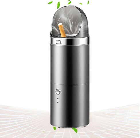 منفضة سجائر محمولة 2 في 1 متعددة الوظائف بدون دخان، منفضة سجائر USB قابلة لإعادة الشحن، منفضة سجائر إلكترونية مناسبة للمكتب المنزلي (أبيض) in Saudi Arabia