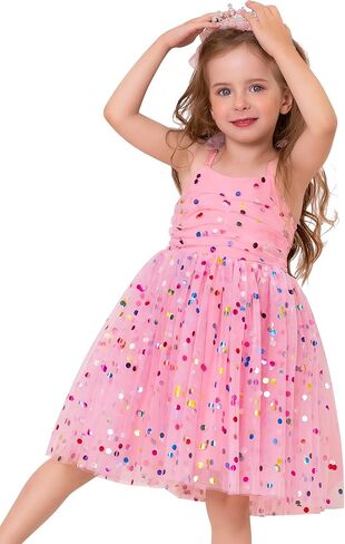 Baby Girls Birthday Party Dress Toddler Kids Spaghetti Straps Tulle Tutu Princess Dress Cake Smash Photoshoot Dresses in Kuwait
