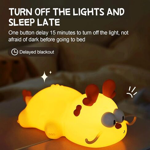 Multicolor Decor Night Light for Kids USB Rechargeable Cute Bunny LED Lamp with Timer & Touch Control Rabbit Shape Dimmable Warm Night Lights for Baby Breastfeeding Sleep Nursery Soft Eye Caring in Saudi Arabia