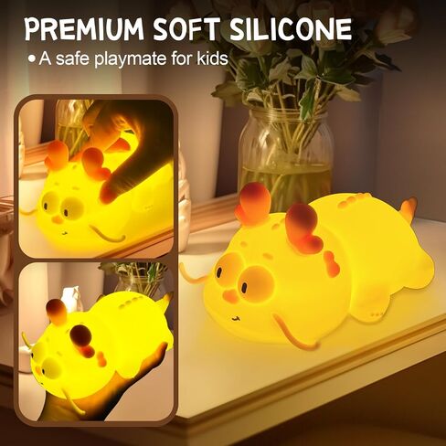 Multicolor Decor Night Light for Kids USB Rechargeable Cute Bunny LED Lamp with Timer & Touch Control Rabbit Shape Dimmable Warm Night Lights for Baby Breastfeeding Sleep Nursery Soft Eye Caring in Saudi Arabia