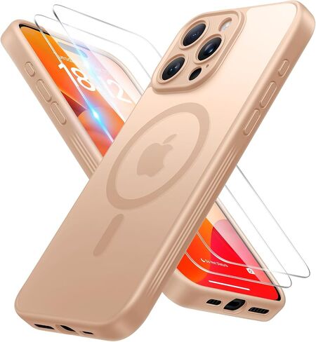 حافظة FlyReal مصممة لهاتف iPhone 16 Pro، متوافقة مع Magsafe، رفيعة غير لامعة مطورة [حماية كاملة للكاميرا] [حماية من الدرجة العسكرية 15FT] مع واقيين للشاشة، 2024 - أسود in Kuwait