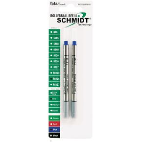Schmidt P8120 Short Capless Rollerball Refill Broad Point 1.0mm, Black, 2 Pack Blister (SC58133)