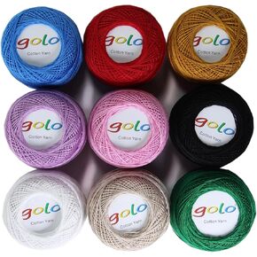golo Cotton Cone Yarn 8/2 Yarn for Knitting: Carpet, Tapestry, Rug, Blanket or Pattern Yarn for Embroidery Black Yarn