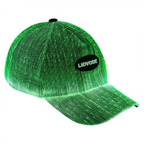 Unisex LED Hat, 7 Colors Baseball Cap Light Up with Fiber Optic Luminous USB Charge Costume Party Hat for Men Women (Black)