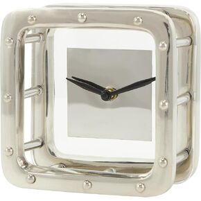 Deco 79 Aluminum Geometric Floating Clock, 8" x 3" x 8", Gold