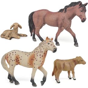 Bull Toys Playset: 8pc Longhorn, Cows, Horses & Antelope Figures for Kids' Parties & Toddlers Collection