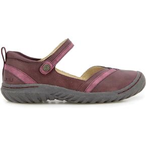 JBU Women's Raven Wide Comfort Casual Classic Mary Jane Flats Fashion Shoes, Black, 9