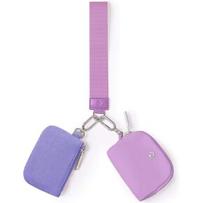 Dual Pouch Wristlet Wallets for Women, Mini Zip Around Wristlet Wallet, Double Pocket Wrist Wallet Portable Coin Purse Zipper, Gift for Women Mom Girl Friend Sister Her Wife Daughter Girlfriend in Kuwait