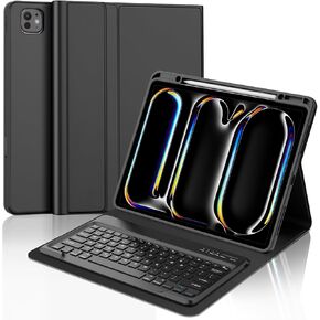 FARYODI iPad Pro 13-inch Case with Keyboard (M4, 2024), Magnetic Detachable Wireless Bluetooth Keyboard, Slim Folio Cover with Pencil Holder for New iPad Pro 13 inch, Auto Sleep/Wake-Lavender