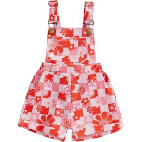 Toddler Baby Girl Romper Floral Print Clothes Outfits Sleeveless with Pocket Girls Summer One Piece Jumpsuits in Kuwait