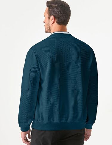 JMIERR Mens Casual Jacquard Bomber Jackets Color-Block Lightweight Varsity Jacket Fashion Zipper Coat with Pockets in Kuwait