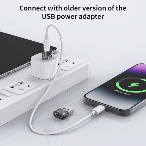 محول USB إلى USB C 6 حزم، محول شحن وبيانات USB A إلى C، متوافق مع Apple Watch/Ultra iWatch/iPhone 15 Pro Max Plus/Airpods/iPad 9 10 Air 5 Mini 6 (برتقالي) in Kuwait