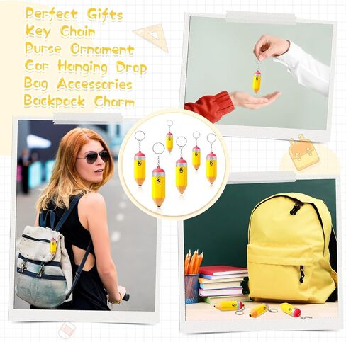 Back to School Gift Bulk for Teacher Cute Foam Squeeze Pencil Keychains First Day of School Gift for Student Party in Saudi Arabia