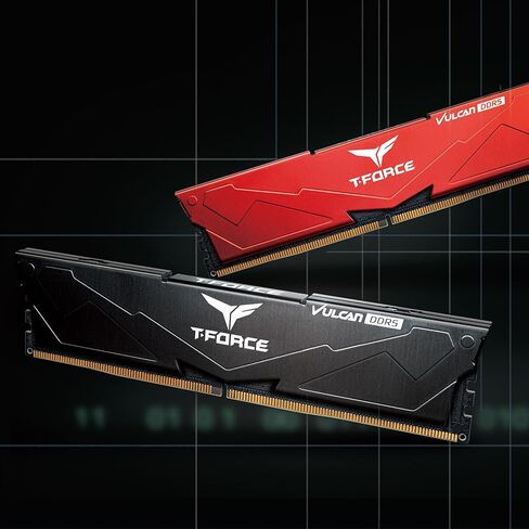 TEAMGROUP T-Force Vulcan DDR5 32GB (2x16GB) 6000MHz (PC5-48000) CL38 Intel XMP 3.0 & AMD Expo Compatible Desktop Memory Module Ram Black FLBD532G6000HC38GDC01 in Kuwait