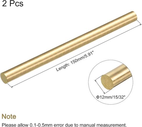 MECCANIXITY Brass Round Rods, 3/8 Inch Brass Solid Round Rod Lathe Bar Stock, 10mmx150mm Brass Rod for Drift Punches Various Shaft DIY Craft Model Plane Ship Cars, Pack of 1 in Saudi Arabia
