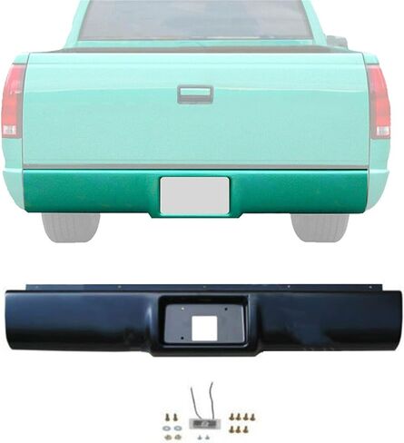 labwork Rear Steel Bumper Roll Pan Fleetside with License Light Replacement for 1999-2007 Silverado/Sierra Fleetside in Saudi Arabia