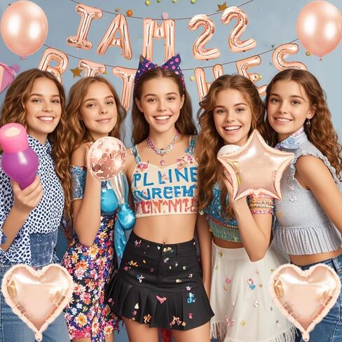 Santonila 34th Birthday Party Set-I am 34 Bitches Funny Banner Confetti Rose Gold Balloons for Girls 34 Years Old Birthday Decorations in Kuwait